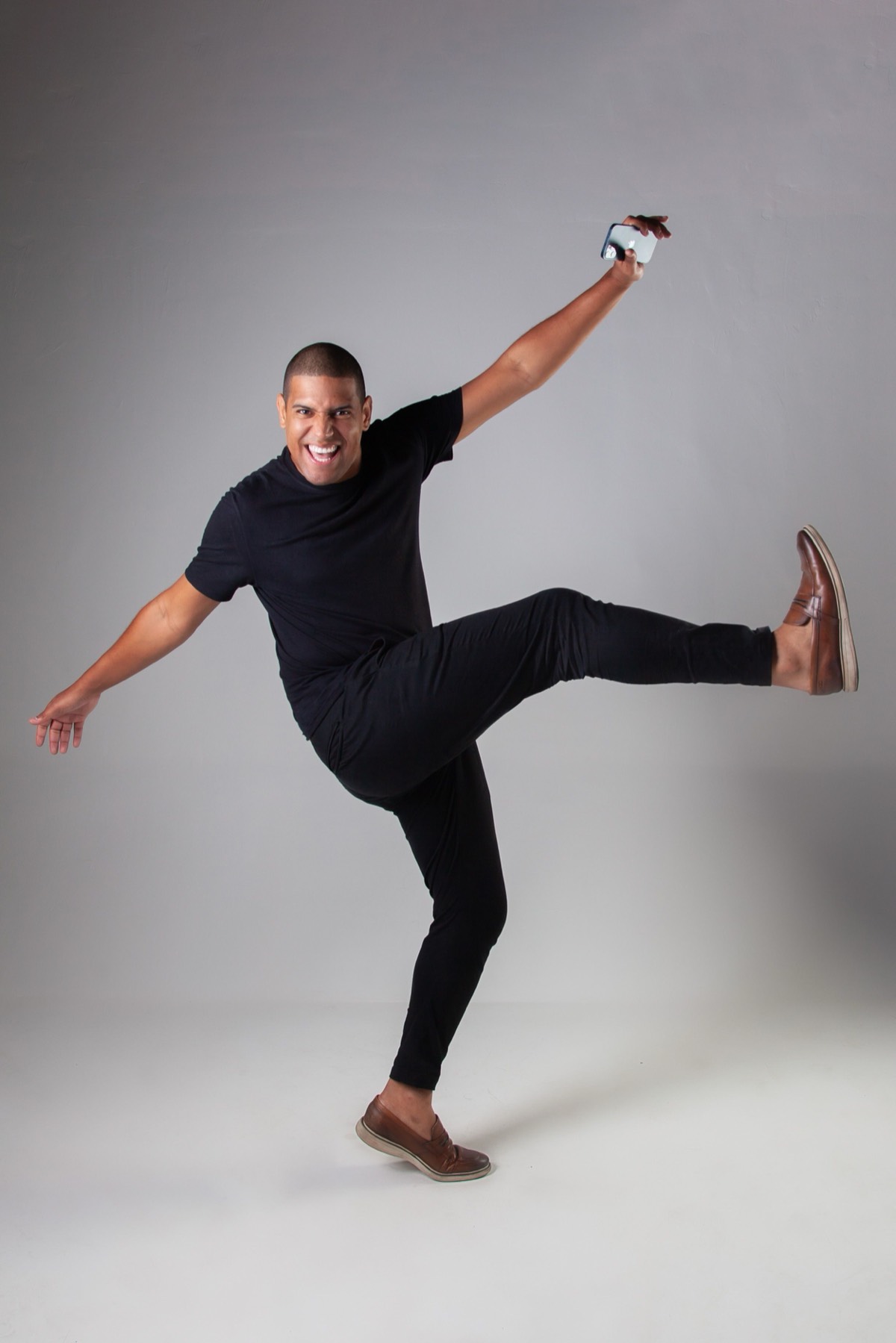 A comedian performing