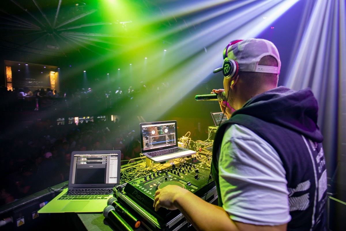 A DJ performing