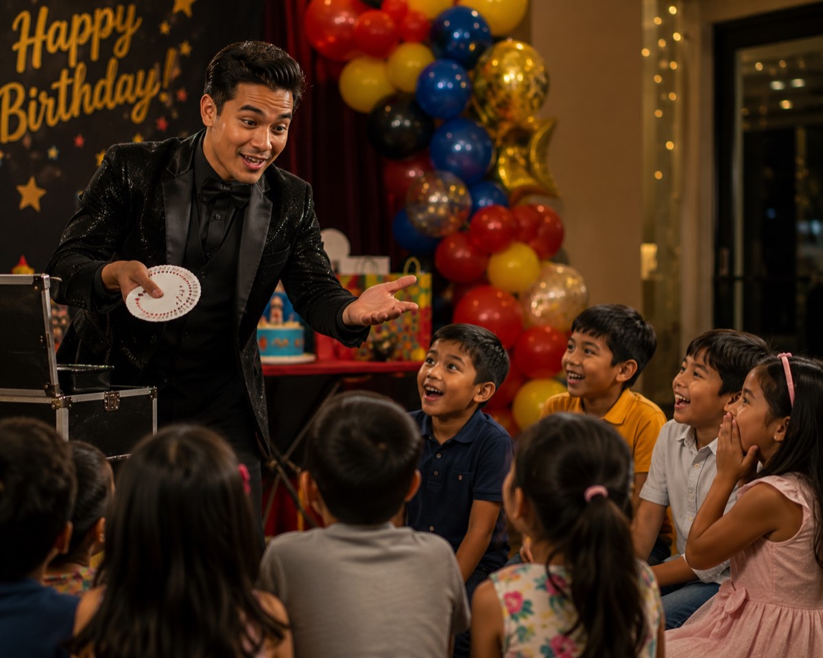 A magician performing